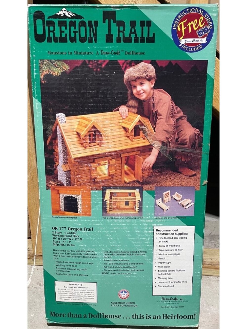 Oregon Trail Mansion In Miniature Dollhouse Kit By Dura-Craft